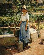 Theodore Robinson At the Fountain oil painting reproduction
